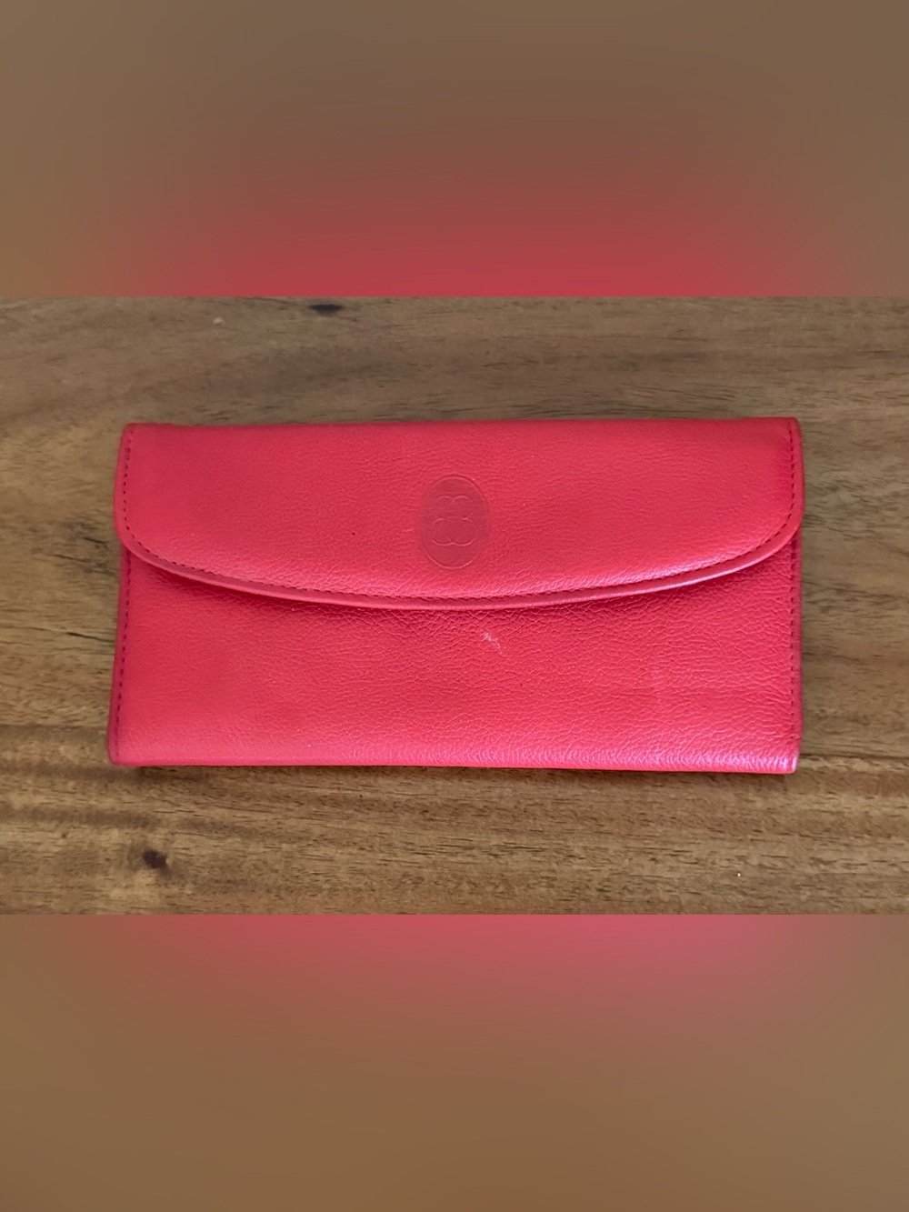 Vintage Buxton Velvet Nappa Cowhide Wallet in a bright red shade